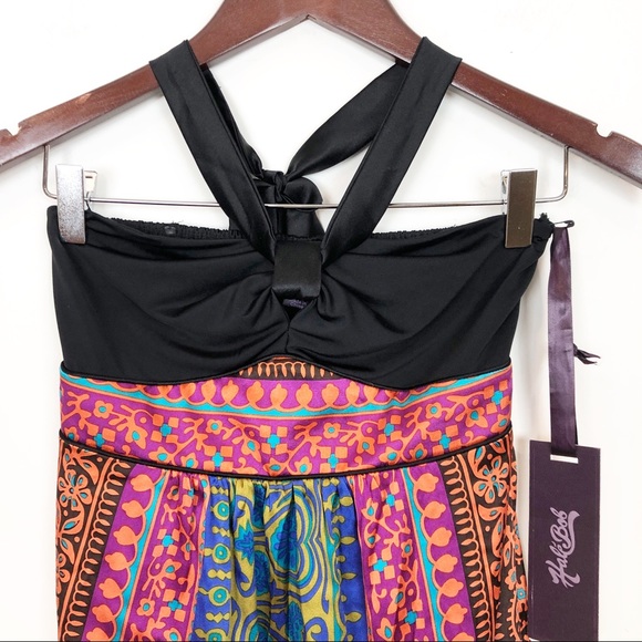 HALE BOB BOHO STRAPLESS SILK NECKLINE TIE DRESS - Picture 5 of 6